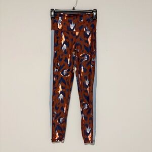 Aerie Chill Play Move Activewear Leggings Leopard Cheetah‎ brown blue small